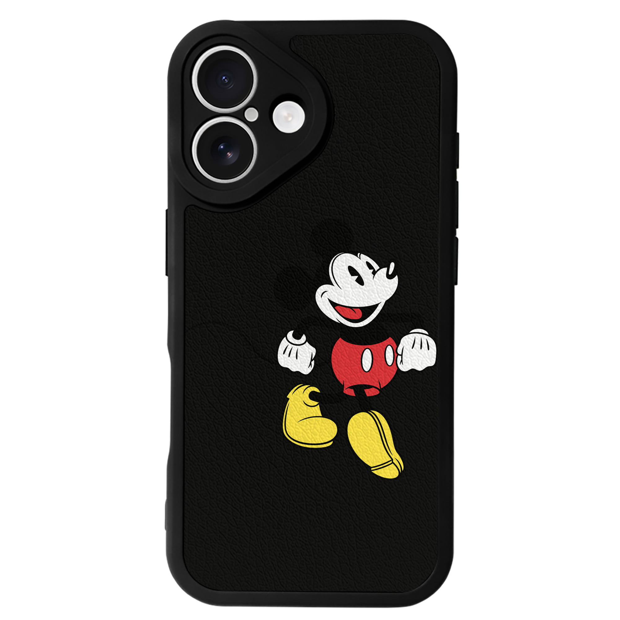 （画像用） ミッキーマウス Mickey Mouse 【iPhone 16シリーズ対応】シリコンスマホケース（レザー調） 材質：シリコン